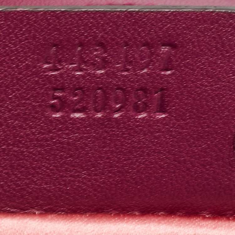 Pre Owned Gucci Magenta Matelassé Velvet Small GG Marmont Shoulder Bag