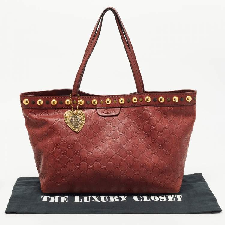 مملوكة مسبقًا Gucci Dark Brown Guccissima Leather Babouska Shopper Tote