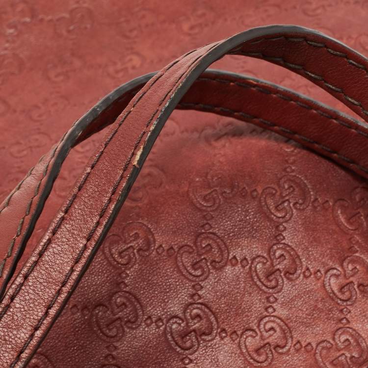 مملوكة مسبقًا Gucci Dark Brown Guccissima Leather Babouska Shopper Tote