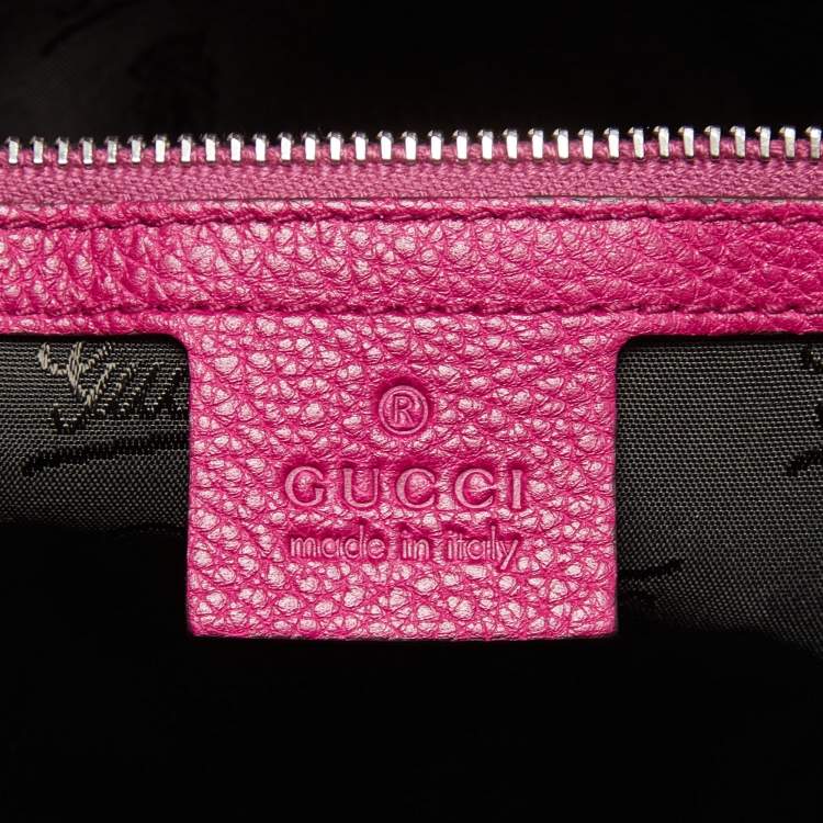Pre Owned Gucci Fuchsia GG Neoprene and Leather Techno Tote
