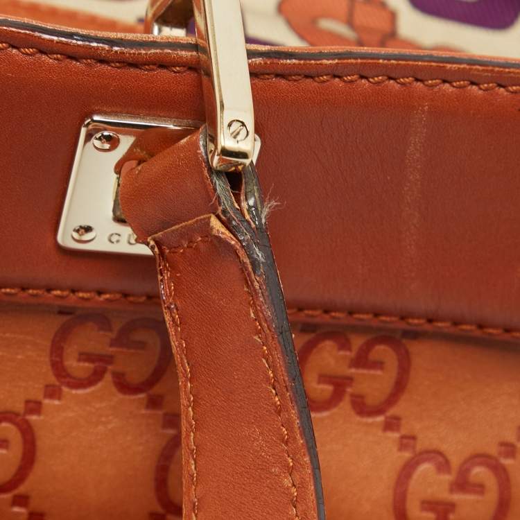 Pre Owned Gucci Brown Guccissima Leather Medium Punch Tote