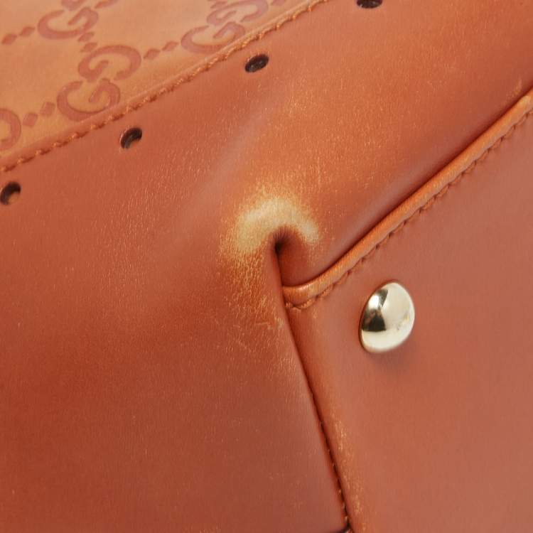 Pre Owned Gucci Brown Guccissima Leather Medium Punch Tote