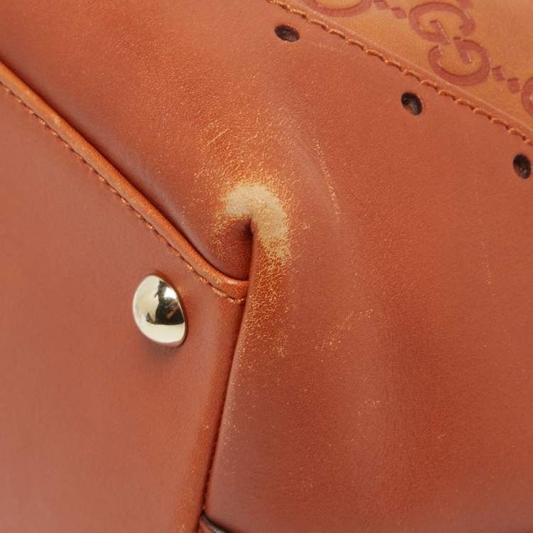 Pre Owned Gucci Brown Guccissima Leather Medium Punch Tote