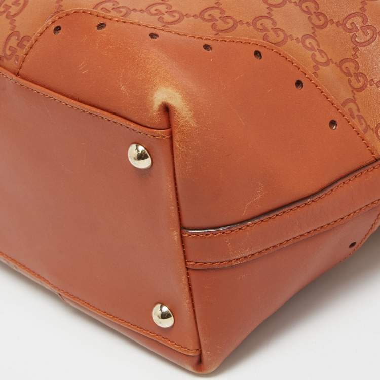 Pre Owned Gucci Brown Guccissima Leather Medium Punch Tote
