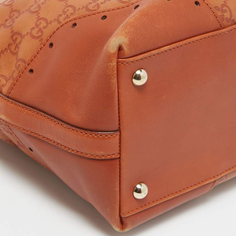 Pre Owned Gucci Brown Guccissima Leather Medium Punch Tote