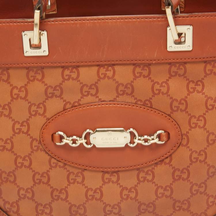 Pre Owned Gucci Brown Guccissima Leather Medium Punch Tote