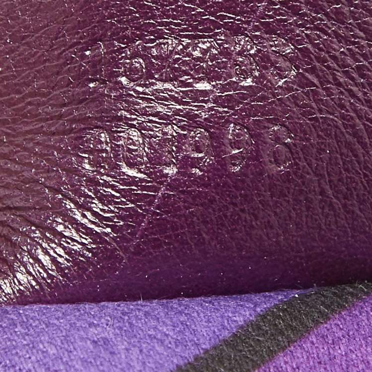 Pre Owned Gucci Purple Leather and Suede Small Britt Tassel Hobo
