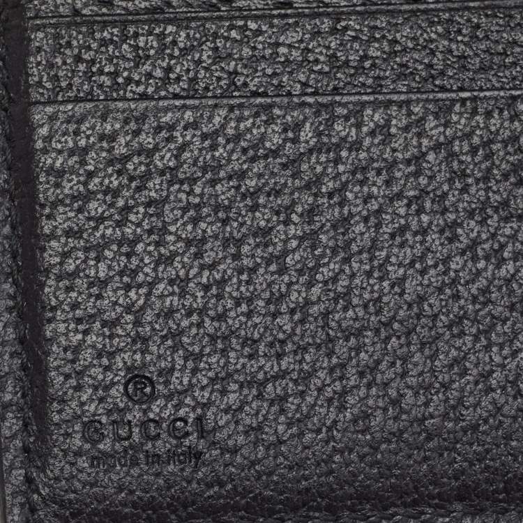 Pre Owned Gucci Black Leather Ophidia French Flap Wallet