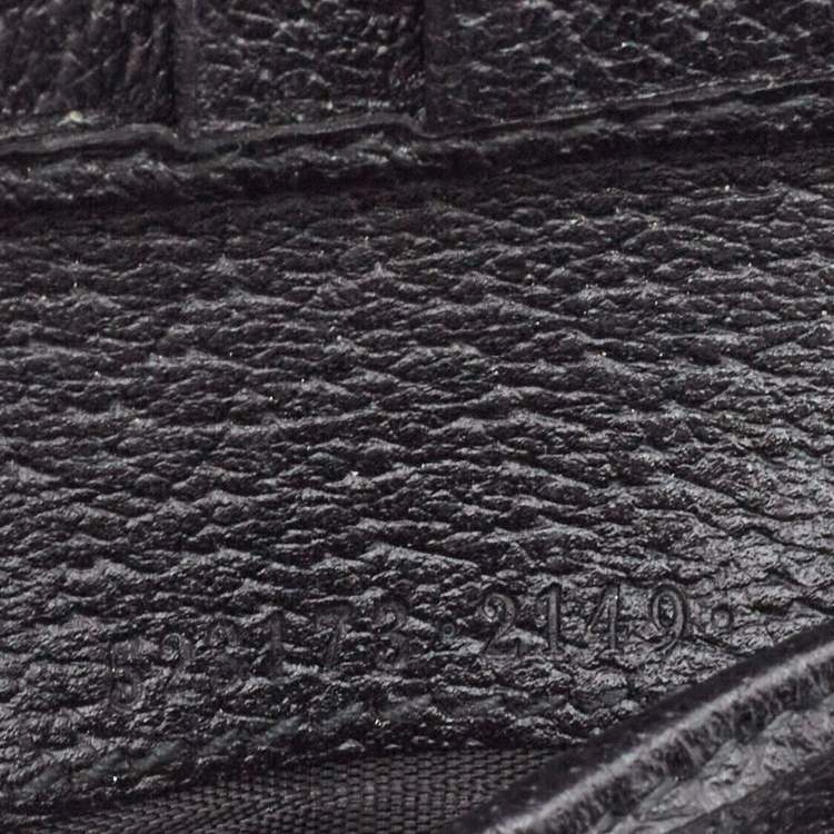 Pre Owned Gucci Black Leather Ophidia French Flap Wallet