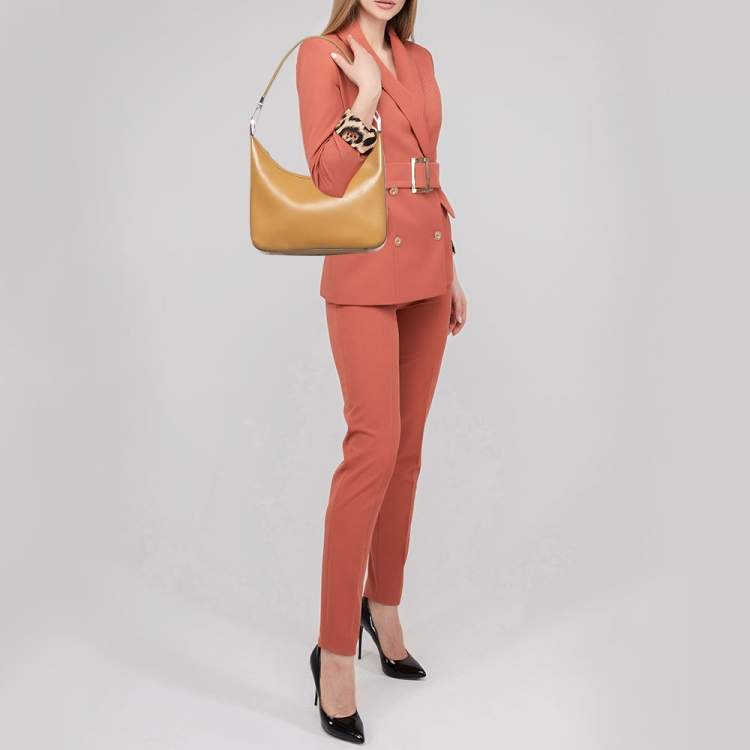 Pre Owned Gucci Tan Glossy Leather Hobo