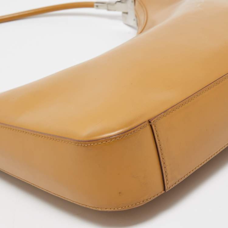 Pre Owned Gucci Tan Glossy Leather Hobo