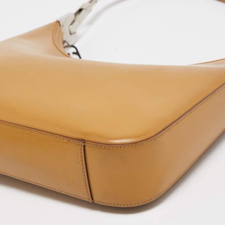 Pre Owned Gucci Tan Glossy Leather Hobo