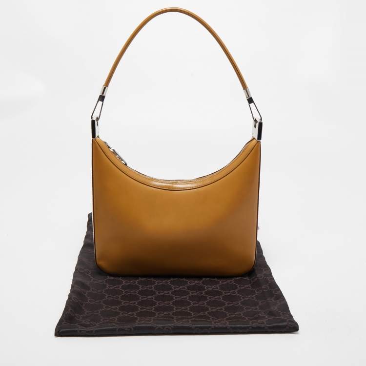 Pre Owned Gucci Tan Glossy Leather Hobo