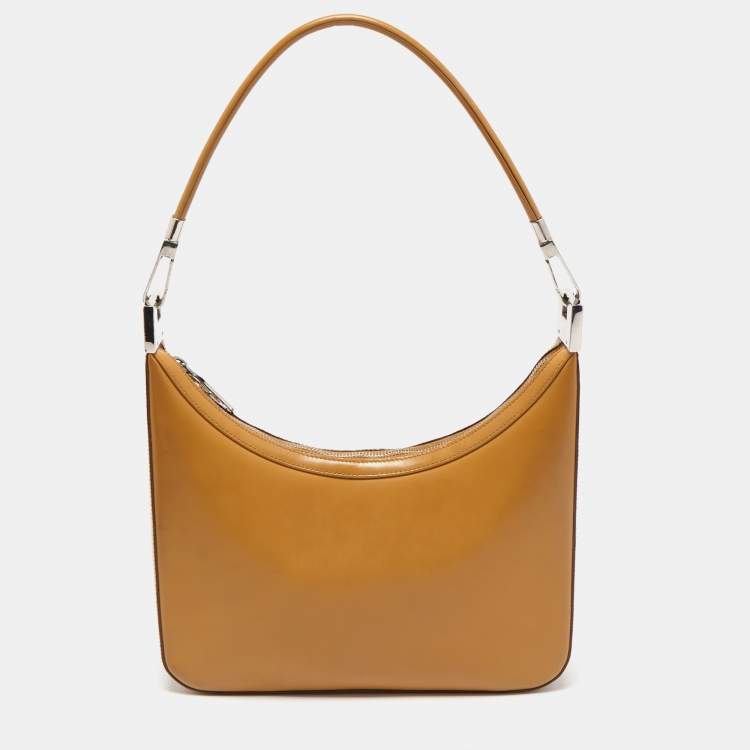 Pre Owned Gucci Tan Glossy Leather Hobo