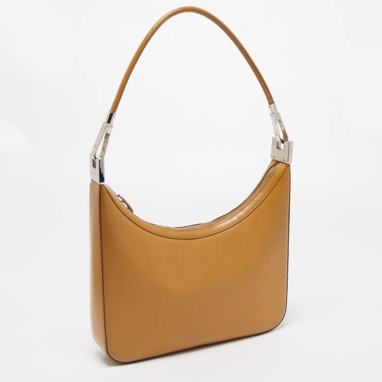 Pre Owned Gucci Tan Glossy Leather Hobo