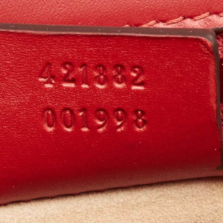 Pre Owned Gucci Red Leather Small Web Sylvie Shoulder Bag