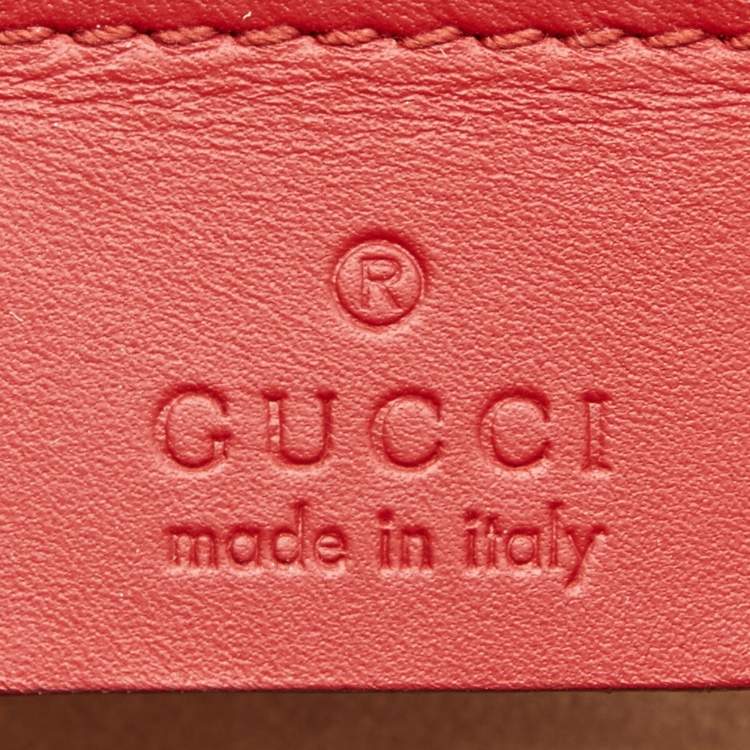 Pre Owned Gucci Red Leather Small Web Sylvie Shoulder Bag