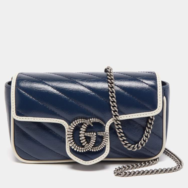 Used] Gucci GG Marmont Leather Super Mini Chain Shoulder Bag