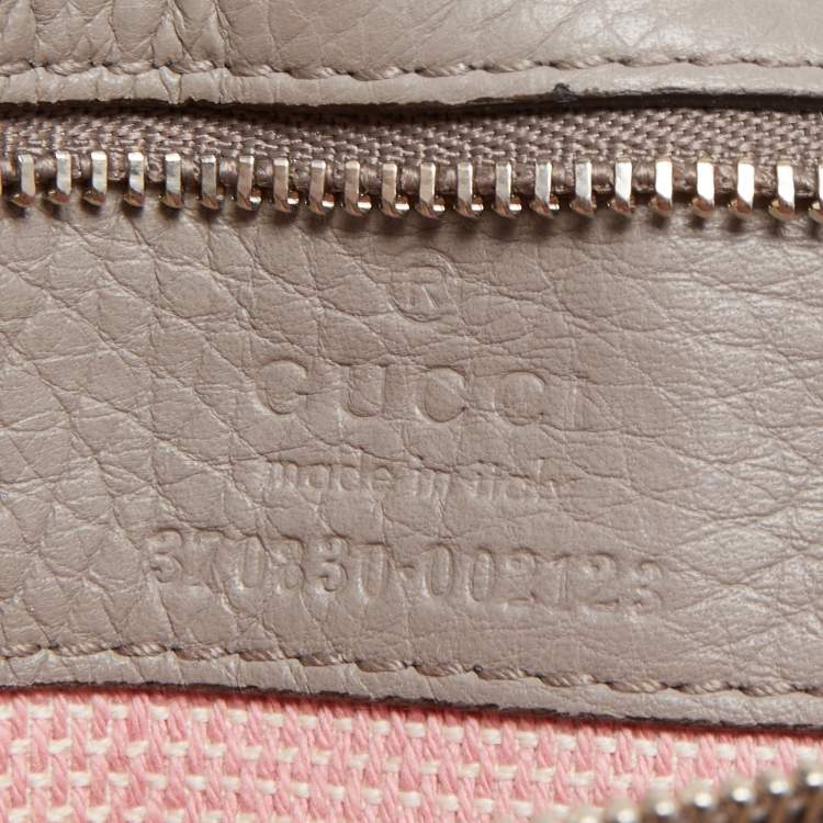Pre Owned Gucci Grey Leather Large Bamboo Daily Top Handle Bag