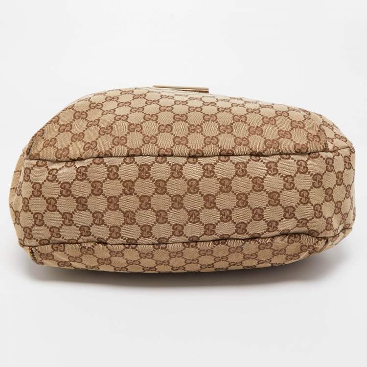 Pre Owned Gucci Beige GG Canvas Ladies Web Hobo