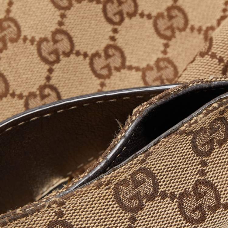 Pre Owned Gucci Beige GG Canvas Ladies Web Hobo