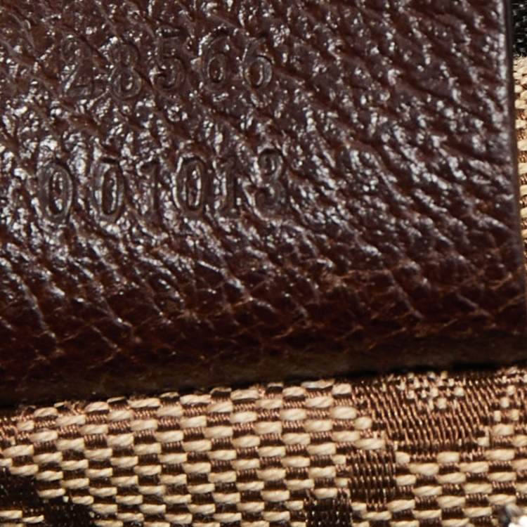 Pre Owned Gucci Beige/Brown GG Canvas and Leather Double Pocket Belt Bag