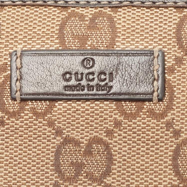 Pre Owned Gucci Beige GG Canvas and Leather Zip Around Continental Wallet
