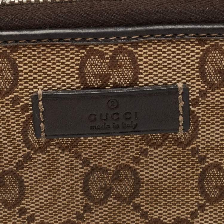 Pre Owned Gucci Beige GG Canvas and Leather Zip Around Continental Wallet