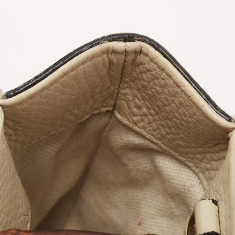 Pre Owned Gucci Off White Leather Mini Bamboo Tote