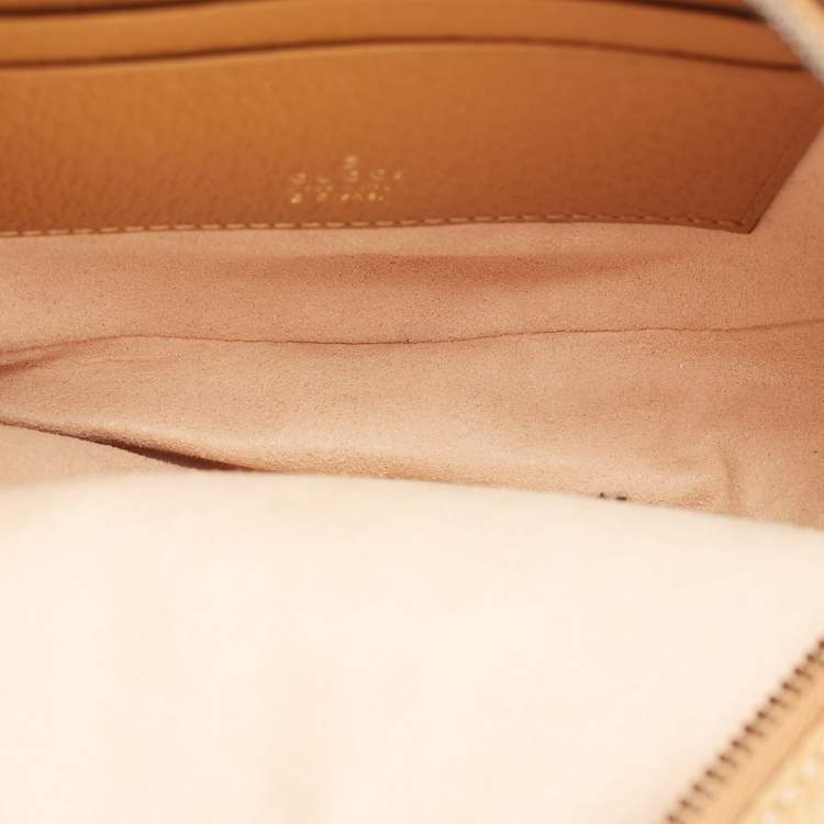 Pre Owned Gucci x Disney Brown GG Supreme Canvas and Leather Mickey Mouse Round Backpack