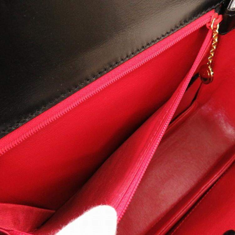 Pre Owned Gucci Black Leather Bamboo 1947 Top Handle Bag