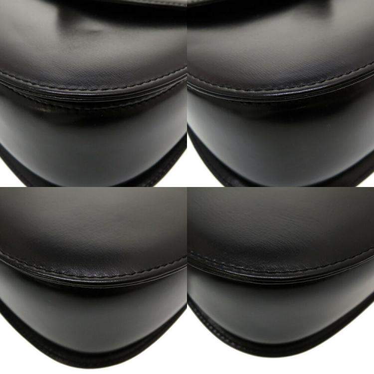 Pre Owned Gucci Black Leather Bamboo 1947 Top Handle Bag
