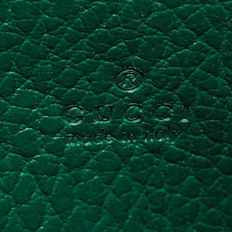 Pre Owned Gucci Green Leather Mini Dionysus Wallet on Chain 