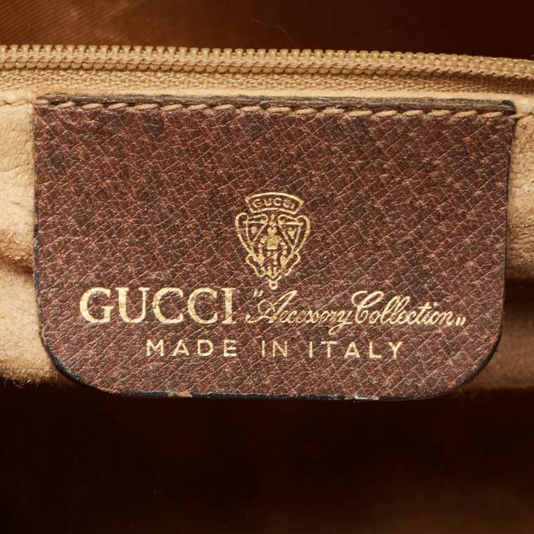Pre Owned Gucci Brown/Beige GG Canvas Medium Vintage Web Boston Bag