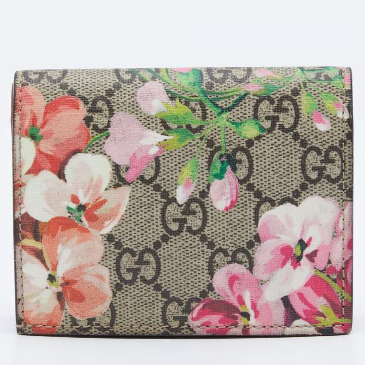 مملوكة مسبقًا Gucci Multicolor GG Supreme Blooms Canvas Card Case