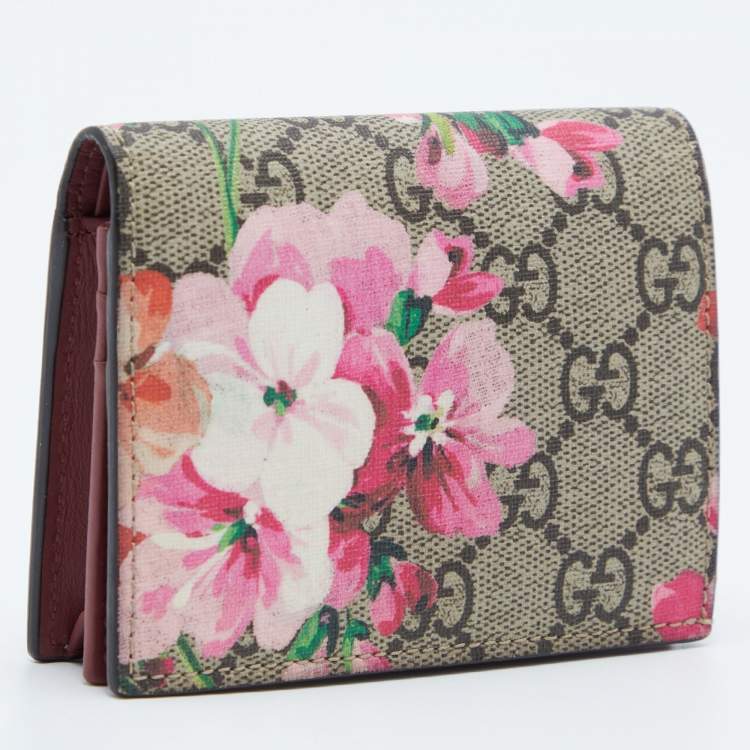 مملوكة مسبقًا Gucci Multicolor GG Supreme Blooms Canvas Card Case