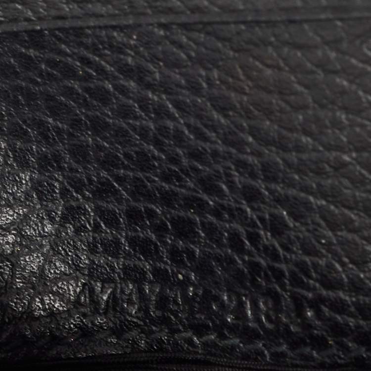 Pre Owned Gucci Black Leather GG Marmont Zip Bifold Wallet