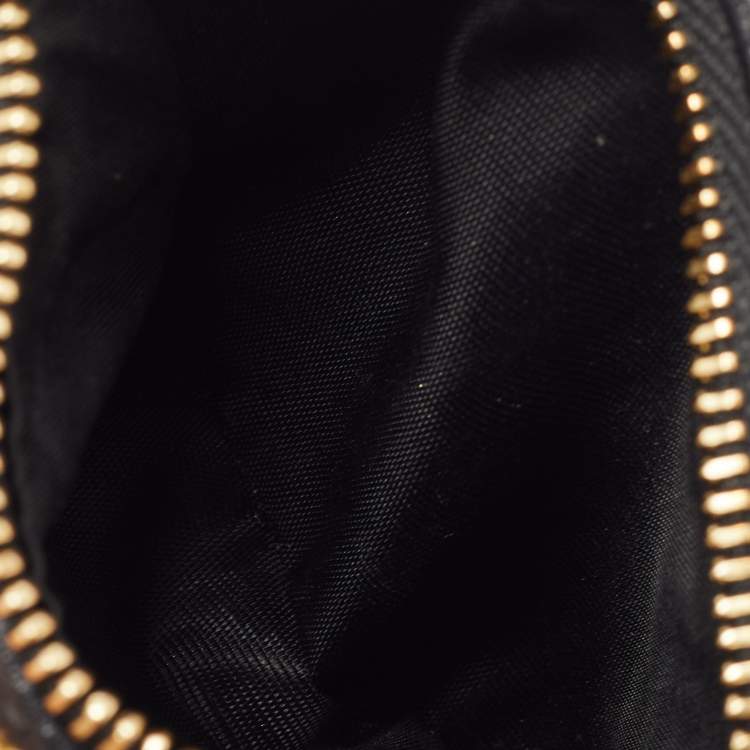 Pre Owned Gucci Black Leather GG Marmont Zip Bifold Wallet