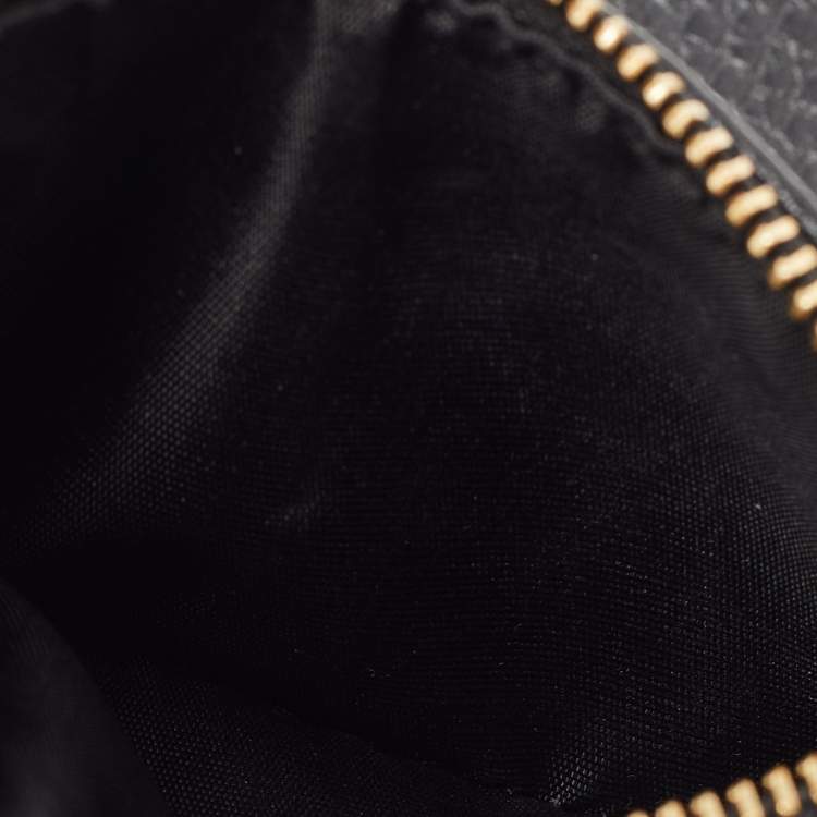 Pre Owned Gucci Black Leather GG Marmont Zip Bifold Wallet