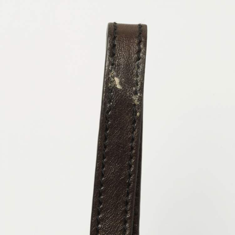 Pre Owned Gucci Brown GG Crystal Canvas And Leather Babouska Wristlet