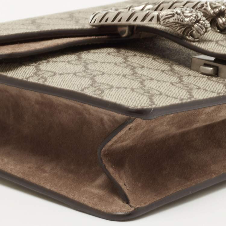 مملوكة مسبقًا Gucci Beige GG Supreme and Suede Mini Dionysus Shoulder Bag