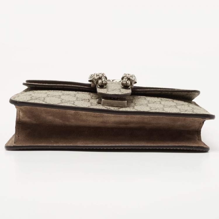 مملوكة مسبقًا Gucci Beige GG Supreme and Suede Mini Dionysus Shoulder Bag