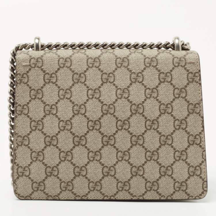 مملوكة مسبقًا Gucci Beige GG Supreme and Suede Mini Dionysus Shoulder Bag