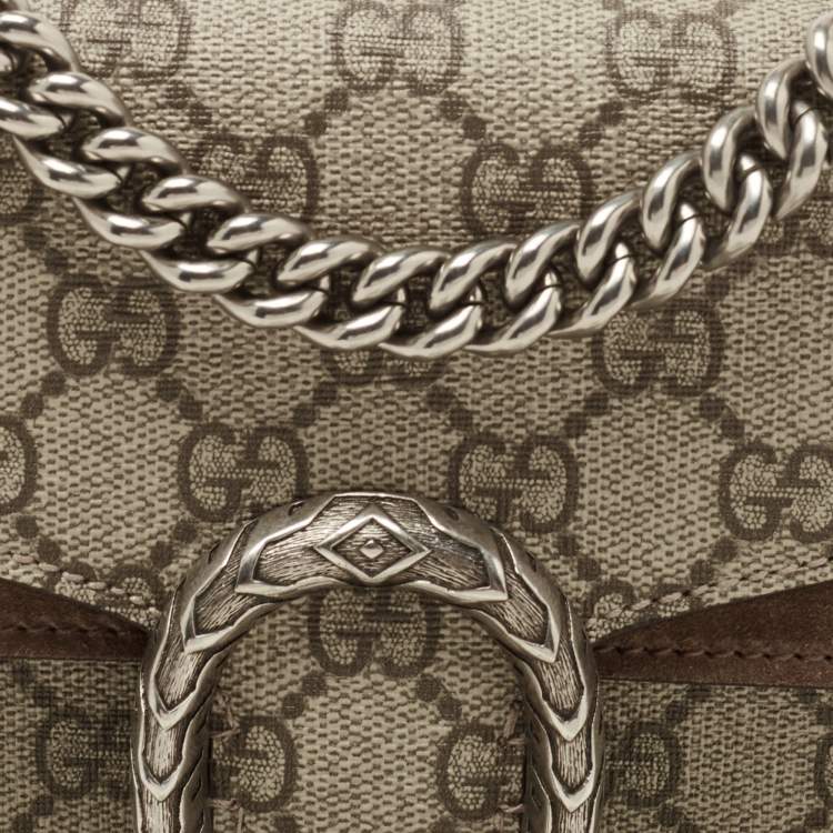 مملوكة مسبقًا Gucci Beige GG Supreme and Suede Mini Dionysus Shoulder Bag