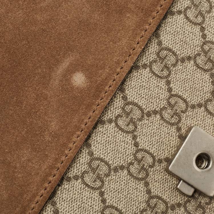 مملوكة مسبقًا Gucci Beige GG Supreme and Suede Mini Dionysus Shoulder Bag
