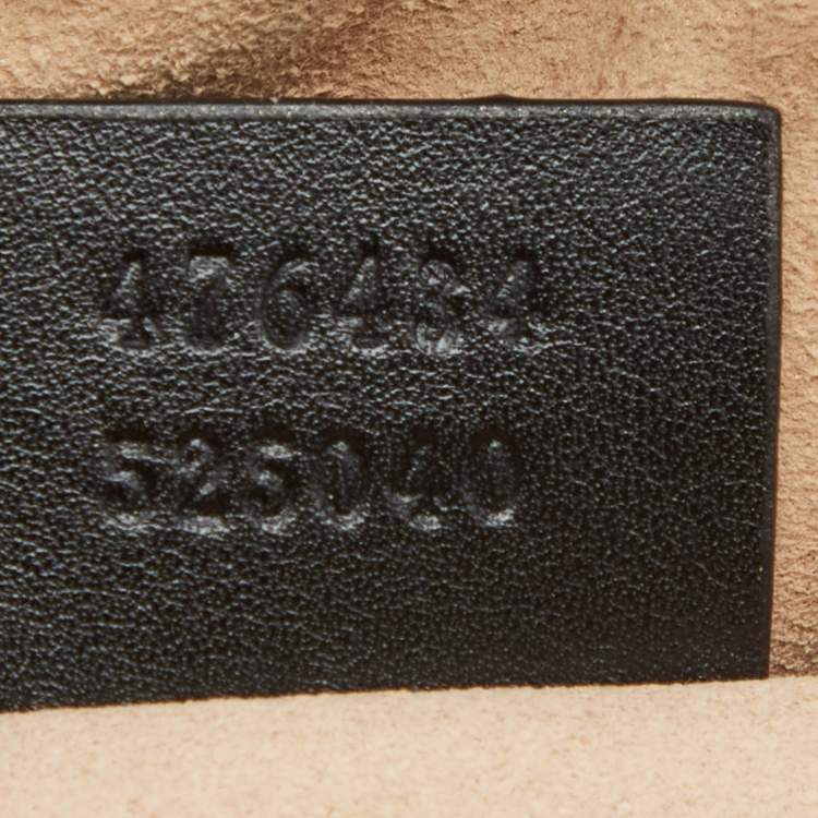 Pre Owned Gucci Black Matelassé Leather GG Marmont Belt Bag