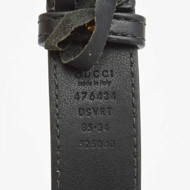 Pre Owned Gucci Black Matelassé Leather GG Marmont Belt Bag
