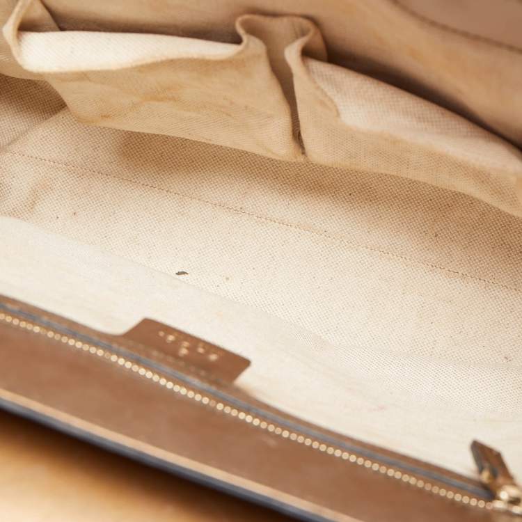 Pre Owned Gucci Brown Guccissima Patent Leather Large Emily Shoulder Bag