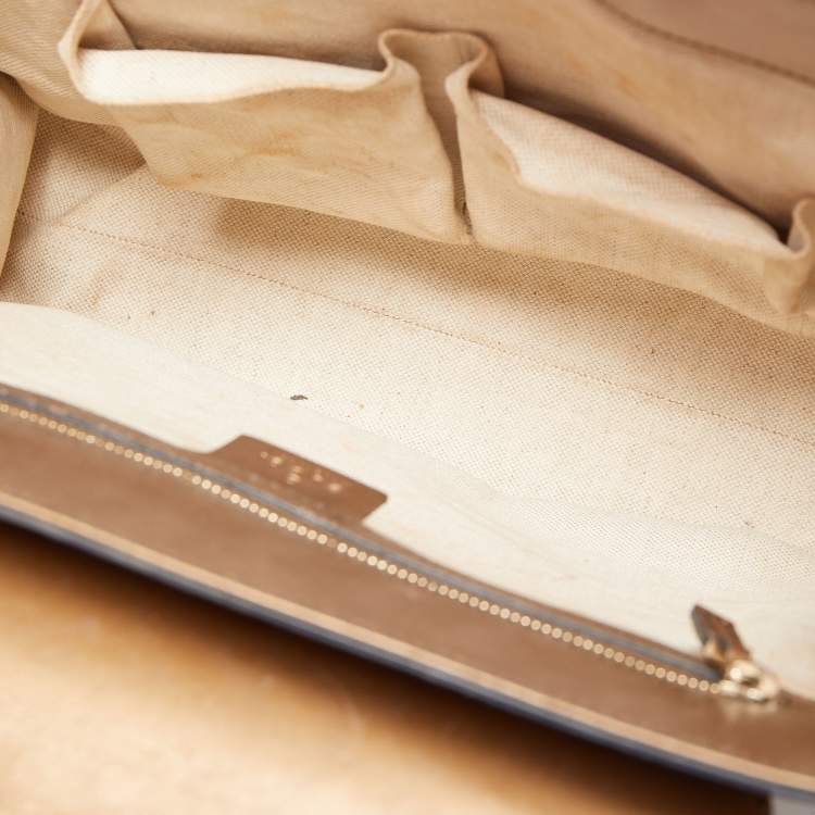 Pre Owned Gucci Brown Guccissima Patent Leather Large Emily Shoulder Bag