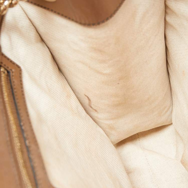 Pre Owned Gucci Brown Guccissima Patent Leather Large Emily Shoulder Bag